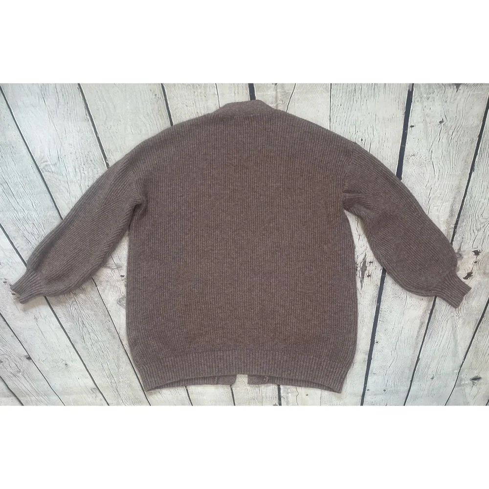 Debut Open Front Ribbed Knit Cardigan